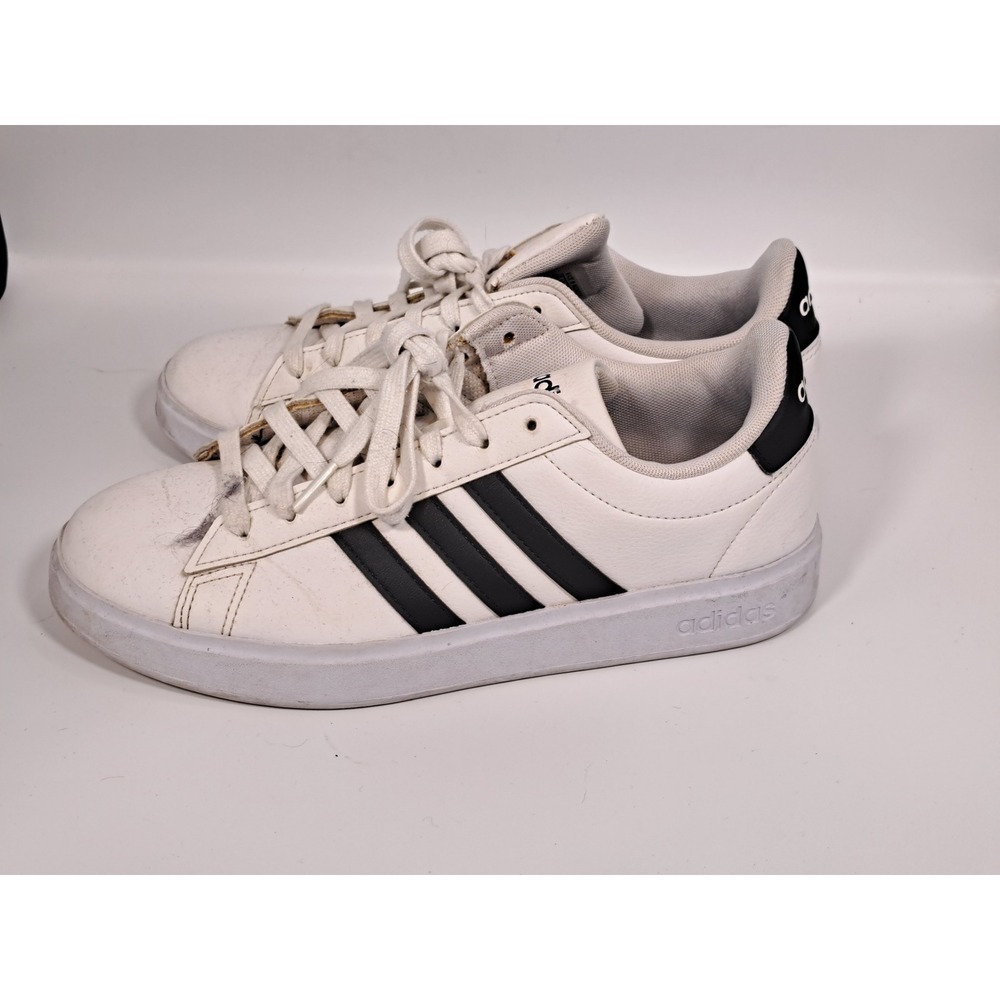Adidas Grand Court Base Womens Shoes White Black Low Top Sneakers EE7874